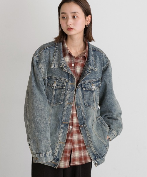 ad thie(アドティエ)の「オーバーサイズ チェックシャツ(シャツ/ブラウス・レディース・ブラック/ブルー/レッド/ブラウン・FREE)」の14枚目の写真