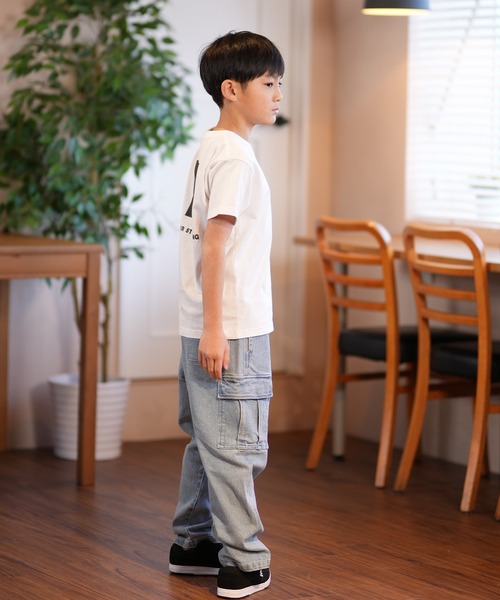 THE NORTH FACE（ザノースフェイス）の「THE NORTH FACE/ザ・ノース・フェイス S/S BACK SQU T キッズ Tシャツ NTJ32538（Tシャツ/カットソー・キッズ・ブラック/ブロンズ/ホワイト・130cm/140cm/150cm/160cm）」の6枚目の写真