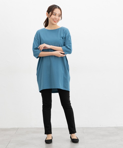 Honeys（ハニーズ）の「【ＵＶカット】７分袖コクーンチュニック（チュニック・レディース・ブラック系その他/ネイビー系/ブルー/ブラック・L/LL/M）」の8枚目の写真