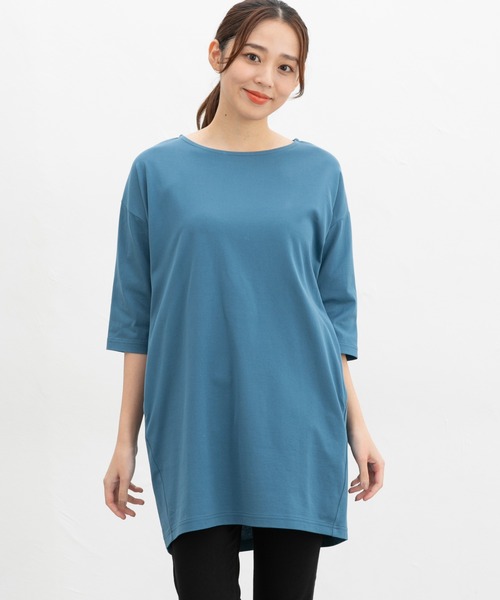 Honeys（ハニーズ）の「【ＵＶカット】７分袖コクーンチュニック（チュニック・レディース・ブラック系その他/ネイビー系/ブルー/ブラック・L/LL/M）」の9枚目の写真