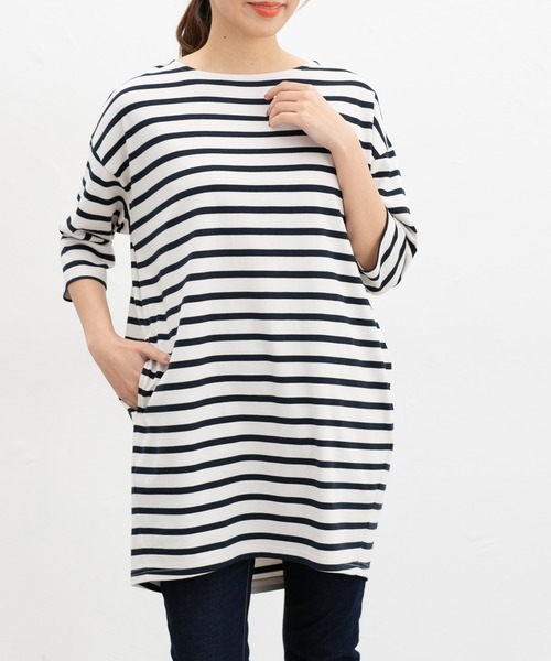 Honeys（ハニーズ）の「【ＵＶカット】７分袖コクーンチュニック（チュニック・レディース・ブラック系その他/ネイビー系/ブルー/ブラック・L/LL/M）」の11枚目の写真