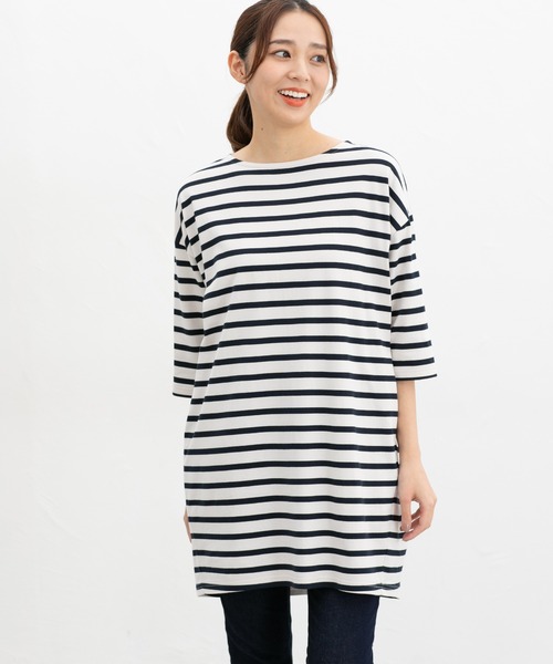 Honeys（ハニーズ）の「【ＵＶカット】７分袖コクーンチュニック（チュニック・レディース・ブラック系その他/ネイビー系/ブルー/ブラック・L/LL/M）」の12枚目の写真