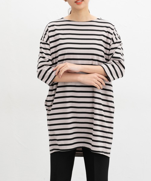 Honeys（ハニーズ）の「【ＵＶカット】７分袖コクーンチュニック（チュニック・レディース・ブラック系その他/ネイビー系/ブルー/ブラック・L/LL/M）」の14枚目の写真