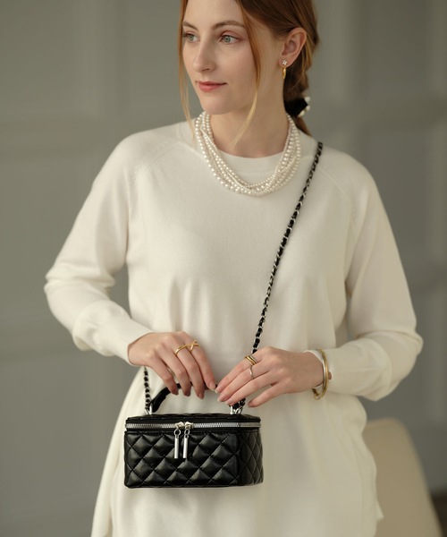 ZAKKA-BOX(ザッカボックス)の「キルティングバニティポシェット(ショルダーバッグ・レディース・ブラック/シルバー・FREE)」の8枚目の写真