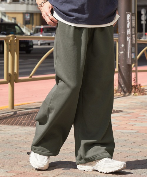 予約販売】タックワイドスウェットパンツ#ブルー | KISHIKA