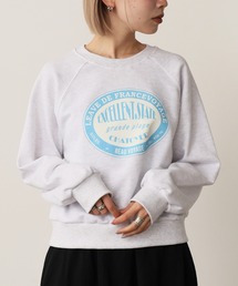 フロントロゴ ショート丈スウェット カラフルプルオーバー スウェット 秋物 秋服 2026年秋冬