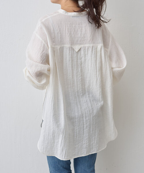 BEARDSLEY(ビアズリー)の「麻混オーバーシャツ(シャツ/ブラウス・レディース・ホワイト/カーキ・FREE)」の10枚目の写真