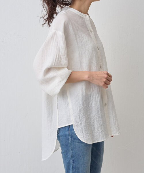BEARDSLEY(ビアズリー)の「麻混オーバーシャツ(シャツ/ブラウス・レディース・ホワイト/カーキ・FREE)」の11枚目の写真