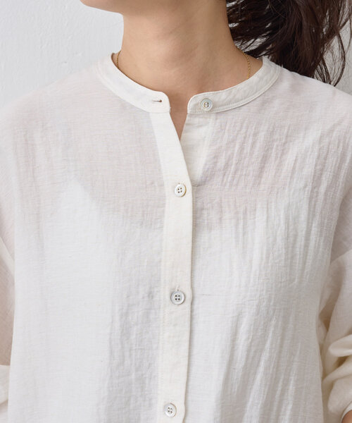 BEARDSLEY / ビアズリー 麻混オーバーシャツ ビアズリー BEARDSLEY 麻混オーバーシャツ （white