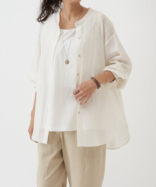 BEARDSLEY(ビアズリー)の「麻混オーバーシャツ(シャツ/ブラウス・レディース・ホワイト/カーキ・FREE)」の21枚目の写真