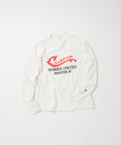 Champion(チャンピオン)の「【Champion/チャンピオン】直営限定コレクション メンズ ロングスリーブTシャツ(Tシャツ/カットソー・メンズ・グレー系その他/オフホワイト/ダークネイビー・SMALL/LARGE/X-LARGE/MEDIUM)」の7枚目の写真