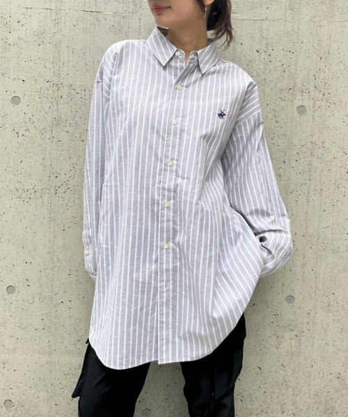 FOREVER 21(フォーエバー トゥエンティーワン)の「【2025SS】【Beverly Hills Polo Club】ビッグシャツ(シャツ/ブラウス・レディース・グリーン/ブルー/オフホワイト/グレー/レッド/ブラック・FREE)」の4枚目の写真