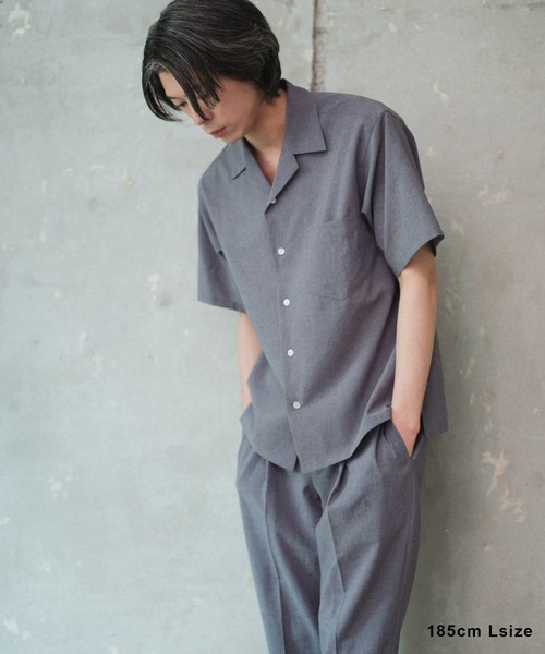 ADAM ET ROPE'(アダムエロペ)の「【RIRANCHA】サマーセットアップ / オープンカラーシャツ & スラックス / イージーケア / 接触冷感 / 吸水速乾(セットアップ・メンズ・グリーン系その他/ライトグリーン/ブラック系その他/ブルー系その他4/ダークグリーン/ブルー系その他・S/XL/L/M)」の10枚目の写真