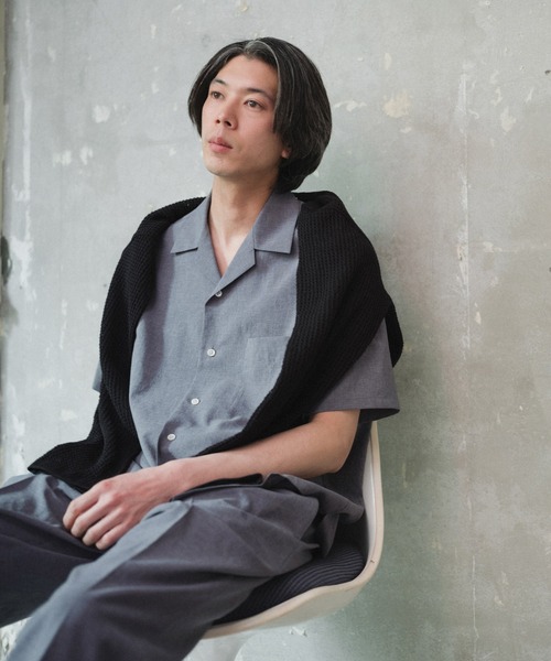 ADAM ET ROPE'(アダムエロペ)の「【RIRANCHA】サマーセットアップ / オープンカラーシャツ & スラックス / イージーケア / 接触冷感 / 吸水速乾(セットアップ・メンズ・グリーン系その他/ライトグリーン/ブラック系その他/ブルー系その他4/ダークグリーン/ブルー系その他・S/XL/L/M)」の11枚目の写真