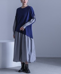 異素材ドッキングバルーンワンピース