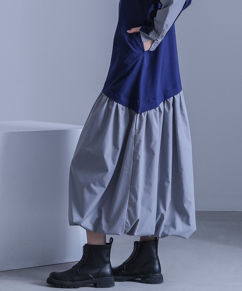 kOhAKU(コハク)の「異素材ドッキングバルーンワンピース(ワンピース・レディース・ブラック/ネイビー・2/1)」の12枚目の写真
