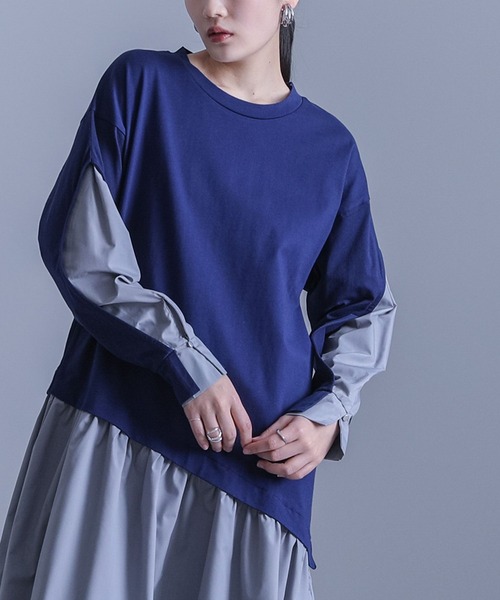 kOhAKU(コハク)の「異素材ドッキングバルーンワンピース(ワンピース・レディース・ブラック/ネイビー・2/1)」の9枚目の写真