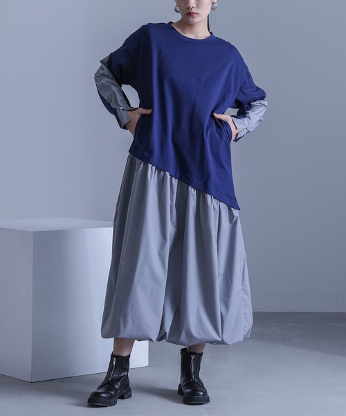 kOhAKU(コハク)の「異素材ドッキングバルーンワンピース(ワンピース・レディース・ブラック/ネイビー・2/1)」の7枚目の写真