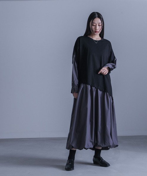 kOhAKU(コハク)の「異素材ドッキングバルーンワンピース(ワンピース・レディース・ブラック/ネイビー・2/1)」の17枚目の写真