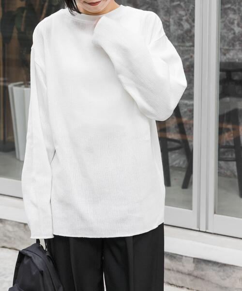 FORK&SPOON（フォークアンドスプーン）の「FORK&SPOON　メッシュロングスリーブプルオーバー（Tシャツ/カットソー・レディース・ブラウン/ブラック/オフホワイト・1）」の4枚目の写真