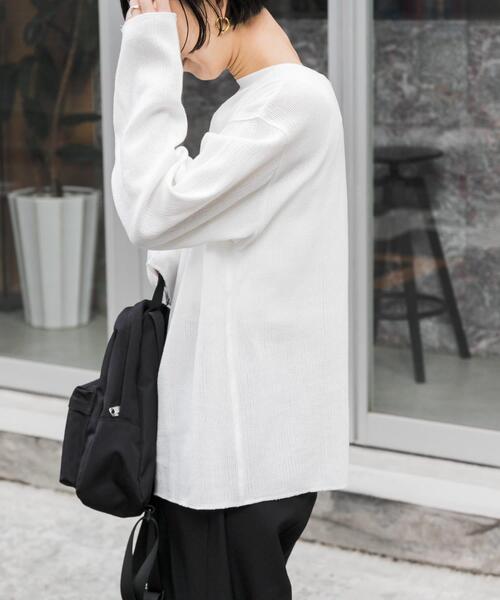 FORK&SPOON（フォークアンドスプーン）の「FORK&SPOON　メッシュロングスリーブプルオーバー（Tシャツ/カットソー・レディース・ブラウン/ブラック/オフホワイト・1）」の5枚目の写真