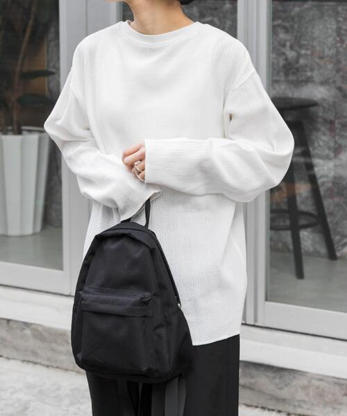 FORK&SPOON（フォークアンドスプーン）の「FORK&SPOON　メッシュロングスリーブプルオーバー（Tシャツ/カットソー・レディース・ブラウン/ブラック/オフホワイト・1）」の6枚目の写真