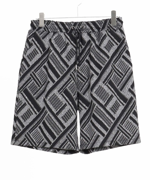 ANGENEHM(アンゲネーム)の「mp13336-Geometric jacquard fabric shorts ショートパンツ(その他パンツ・メンズ・ブラック/キナリ・S/M/L)」の18枚目の写真