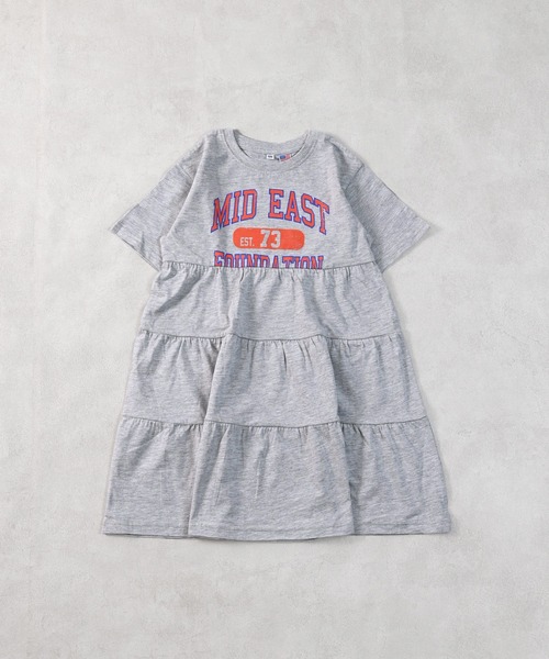 Life Support Products（ライフサポートプロダクツ）の「【COTTON from U.S.A】ティアード半袖ワンピース（ワンピース・キッズ・杢グレー/ライトブルー/チャコール・90/100/110/120/130/140/150）」の10枚目の写真