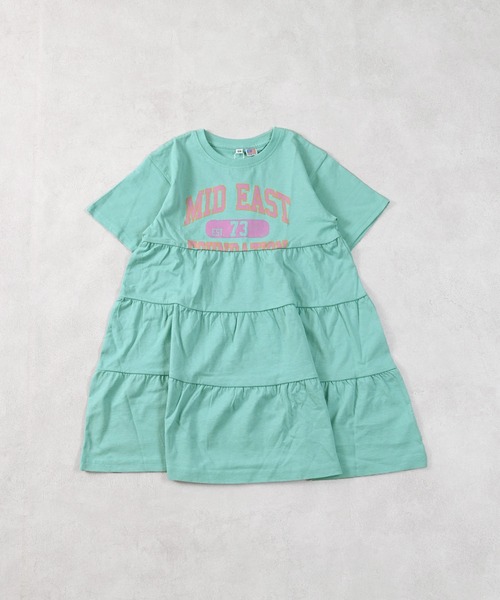 Life Support Products（ライフサポートプロダクツ）の「【COTTON from U.S.A】ティアード半袖ワンピース（ワンピース・キッズ・杢グレー/ライトブルー/チャコール・90/100/110/120/130/140/150）」の5枚目の写真