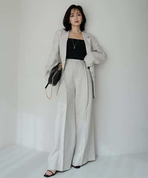 anuans(アニュアンス)の「リネンテーラードジャケット(テーラードジャケット・レディース・ベージュ/ベージュ系その他/ブラウン・FREE)」の8枚目の写真