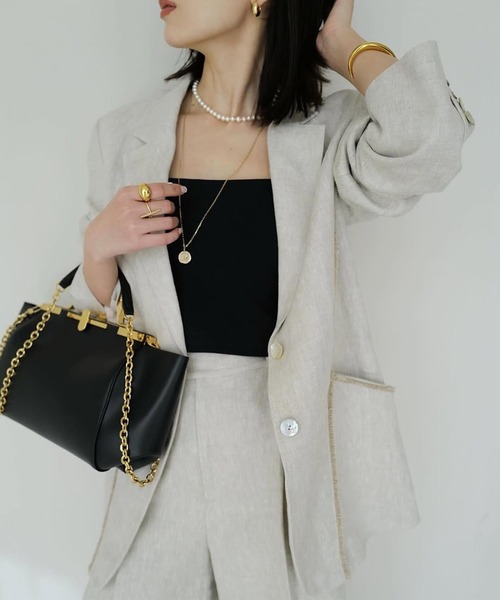 anuans(アニュアンス)の「リネンテーラードジャケット(テーラードジャケット・レディース・ベージュ/ベージュ系その他/ブラウン・FREE)」の10枚目の写真