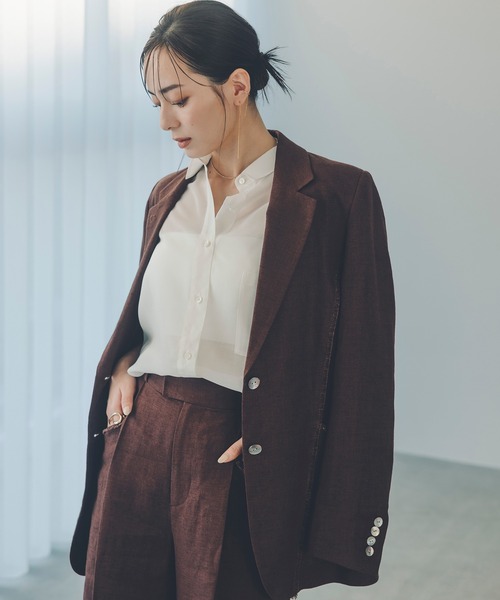 セール】リネンテーラードジャケット（テーラードジャケット）｜anuans