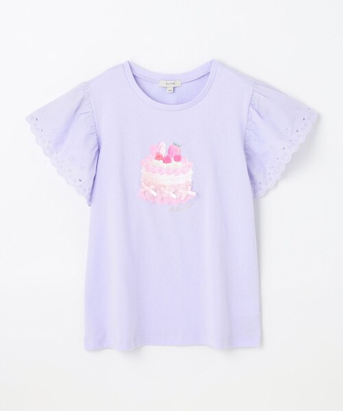 セール】袖レース ケーキプリント Tシャツ（Tシャツ/カットソー）｜ANY