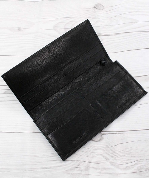 Kのロゴ付き黒レザー長財布 Gucci ブラック レザー 長財布 GGロゴ