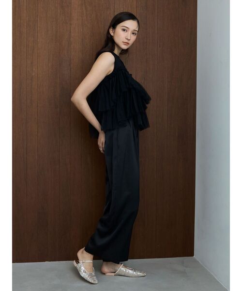 OUNNOUN（オウンノウン）の「【OUNNOUN】デザインペプラムタンクトップ（Tシャツ/カットソー・レディース・ブラック/ライトブルー/ホワイト・FREE）」の9枚目の写真