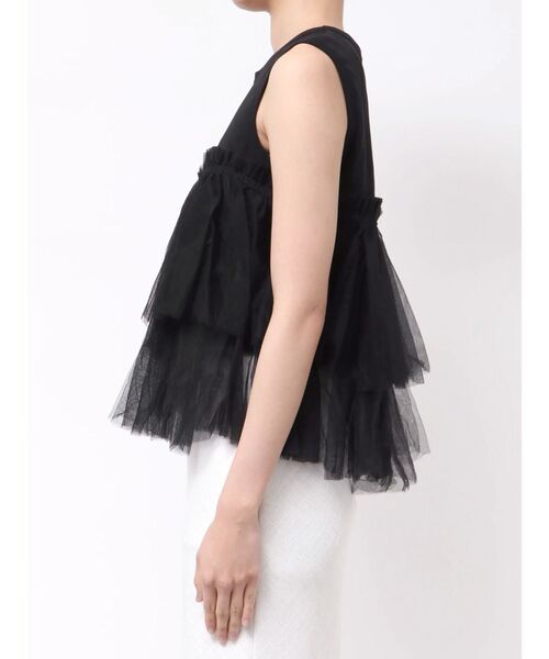 OUNNOUN（オウンノウン）の「【OUNNOUN】デザインペプラムタンクトップ（Tシャツ/カットソー・レディース・ブラック/ライトブルー/ホワイト・FREE）」の22枚目の写真