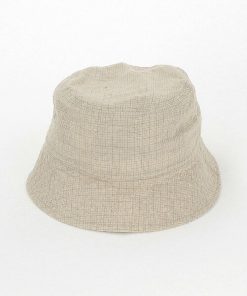 新品未使用【Steven Alan】ニットハット / グレー Steven Alan＞ C/L ブレンド チェック バケット ハット（ハット