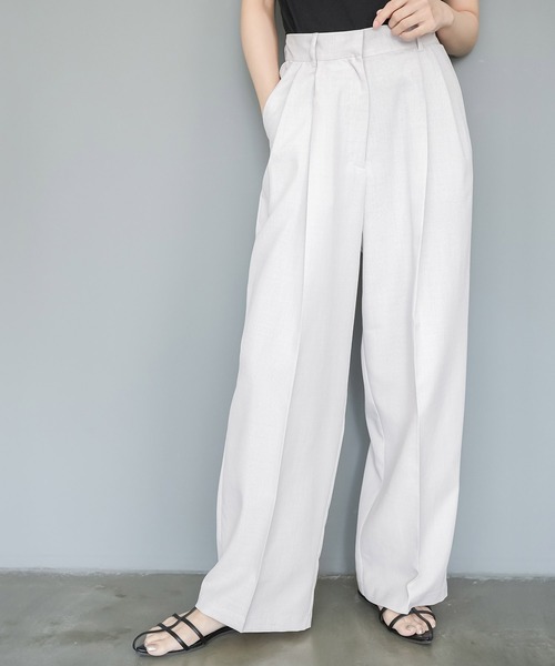 mili an deni（ミリアンデニ）の「ヴィンテージワッシャーコクーンワイドパンツ（スラックス・レディース・モカ/ブラック/アイボリー・M）」の2枚目の写真