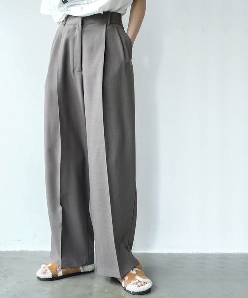 mili an deni（ミリアンデニ）の「ヴィンテージワッシャーコクーンワイドパンツ（スラックス・レディース・モカ/ブラック/アイボリー・M）」の3枚目の写真