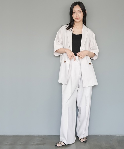 mili an deni（ミリアンデニ）の「ヴィンテージワッシャーコクーンワイドパンツ（スラックス・レディース・モカ/ブラック/アイボリー・M）」の5枚目の写真