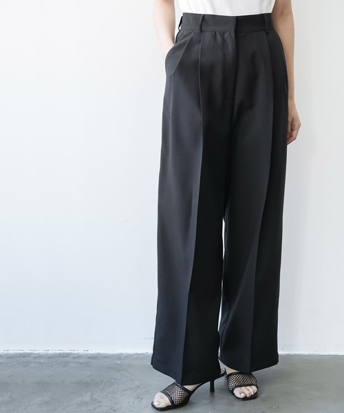 mili an deni（ミリアンデニ）の「ヴィンテージワッシャーコクーンワイドパンツ（スラックス・レディース・モカ/ブラック/アイボリー・M）」の7枚目の写真