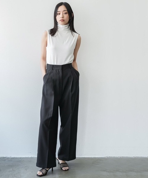 mili an deni（ミリアンデニ）の「ヴィンテージワッシャーコクーンワイドパンツ（スラックス・レディース・モカ/ブラック/アイボリー・M）」の10枚目の写真