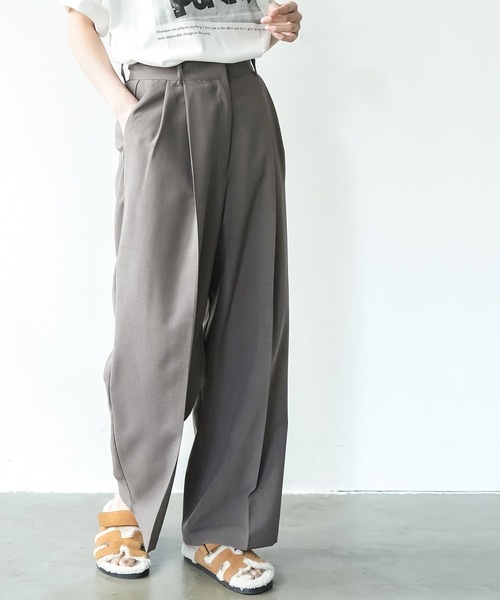 mili an deni（ミリアンデニ）の「ヴィンテージワッシャーコクーンワイドパンツ（スラックス・レディース・モカ/ブラック/アイボリー・M）」の12枚目の写真