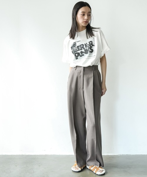 mili an deni（ミリアンデニ）の「ヴィンテージワッシャーコクーンワイドパンツ（スラックス・レディース・モカ/ブラック/アイボリー・M）」の14枚目の写真