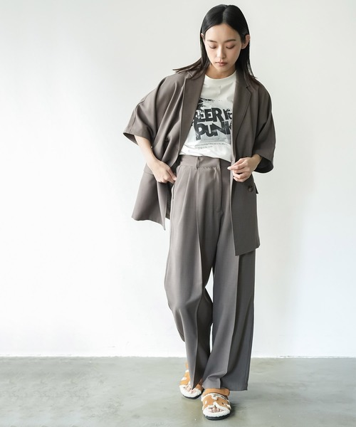 mili an deni（ミリアンデニ）の「ヴィンテージワッシャーコクーンワイドパンツ（スラックス・レディース・モカ/ブラック/アイボリー・M）」の15枚目の写真