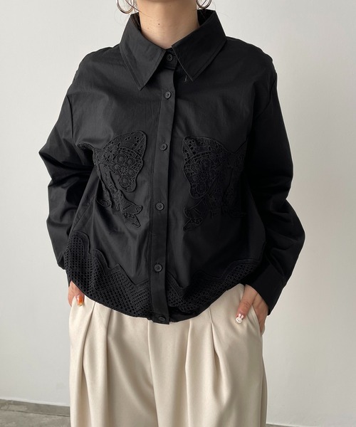 antic rag(アンティックラグ)の「リボンレースブラウス(シャツ/ブラウス・レディース・ブラック/ストライプ/ホワイト・FREE)」の21枚目の写真