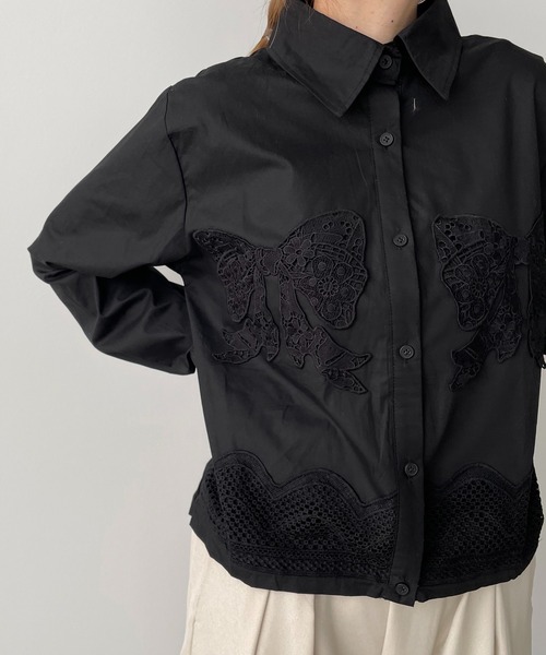 antic rag(アンティックラグ)の「リボンレースブラウス(シャツ/ブラウス・レディース・ブラック/ストライプ/ホワイト・FREE)」の19枚目の写真