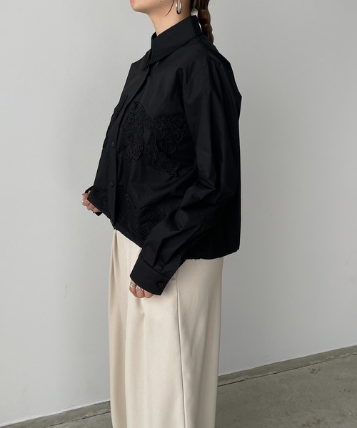 antic rag(アンティックラグ)の「リボンレースブラウス(シャツ/ブラウス・レディース・ブラック/ストライプ/ホワイト・FREE)」の18枚目の写真