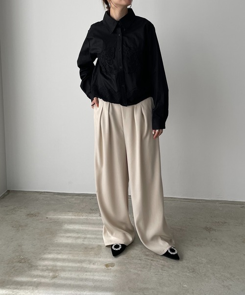 antic rag(アンティックラグ)の「リボンレースブラウス(シャツ/ブラウス・レディース・ブラック/ストライプ/ホワイト・FREE)」の16枚目の写真