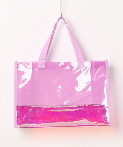 Marble Line（マーブルライン）の「クリアキラキラプールバッグ（スイムグッズ・キッズ・ピンク/ラベンダー/オレンジ/オフホワイト/サックスブルー・FREE）」の3枚目の写真